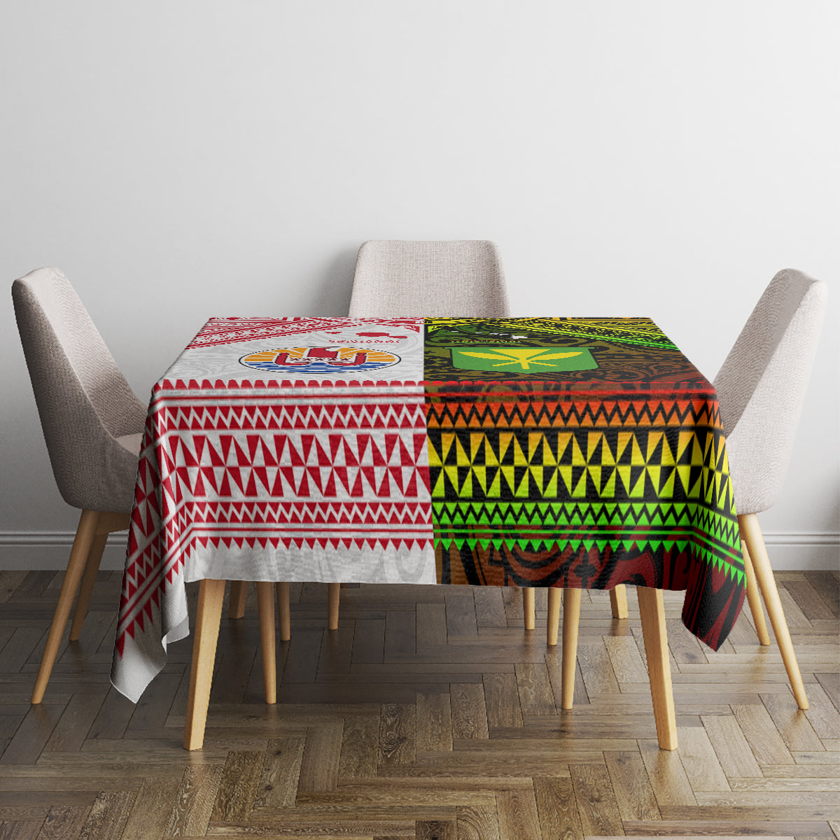 Hawaii And Tahiti Tablecloth Coat Of Arms Polynesian Pattern LT05 - Polynesian Pride
