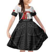 Personalised Tonga ANZAC Day Te Tau Manatui Kinautolu Family Matching Mermaid Dress and Hawaiian Shirt Lest We Forget LT05 Daughter's Dress White - Polynesian Pride