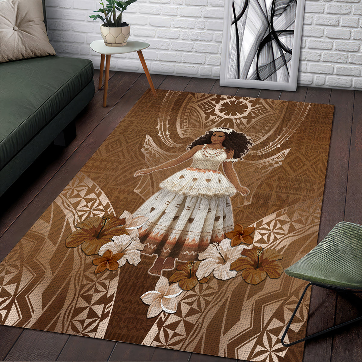 Bula Fiji Women's Day Area Rug With Fijian Tapa Pattern