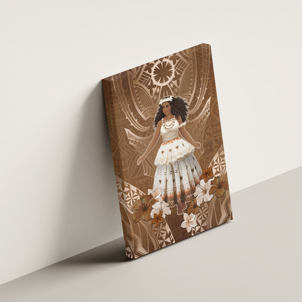 Bula Fiji Women's Day Canvas Wall Art With Fijian Tapa Pattern