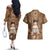 Bula Fiji Women's Day Couples Matching Off The Shoulder Long Sleeve Dress and Hawaiian Shirt With Fijian Tapa Pattern LT05 - Polynesian Pride