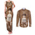 Bula Fiji Women's Day Couples Matching Tank Maxi Dress and Long Sleeve Button Shirt With Fijian Tapa Pattern LT05 Brown - Polynesian Pride