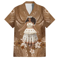 Bula Fiji Women's Day Family Matching Long Sleeve Bodycon Dress and Hawaiian Shirt With Fijian Tapa Pattern LT05 Dad's Shirt - Short Sleeve Brown - Polynesian Pride