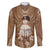 Bula Fiji Women's Day Family Matching Puletasi and Hawaiian Shirt With Fijian Tapa Pattern LT05 Dad's Shirt - Long Sleeve Brown - Polynesian Pride