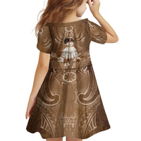 Bula Fiji Women's Day Kid Short Sleeve Dress With Fijian Tapa Pattern LT05 - Polynesian Pride