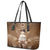 Bula Fiji Women's Day Leather Tote Bag With Fijian Tapa Pattern