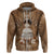 Bula Fiji Women's Day Zip Hoodie With Fijian Tapa Pattern LT05 Zip Hoodie Brown - Polynesian Pride