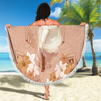 Hawaii Women's Day Beach Blanket With Polynesian Pattern