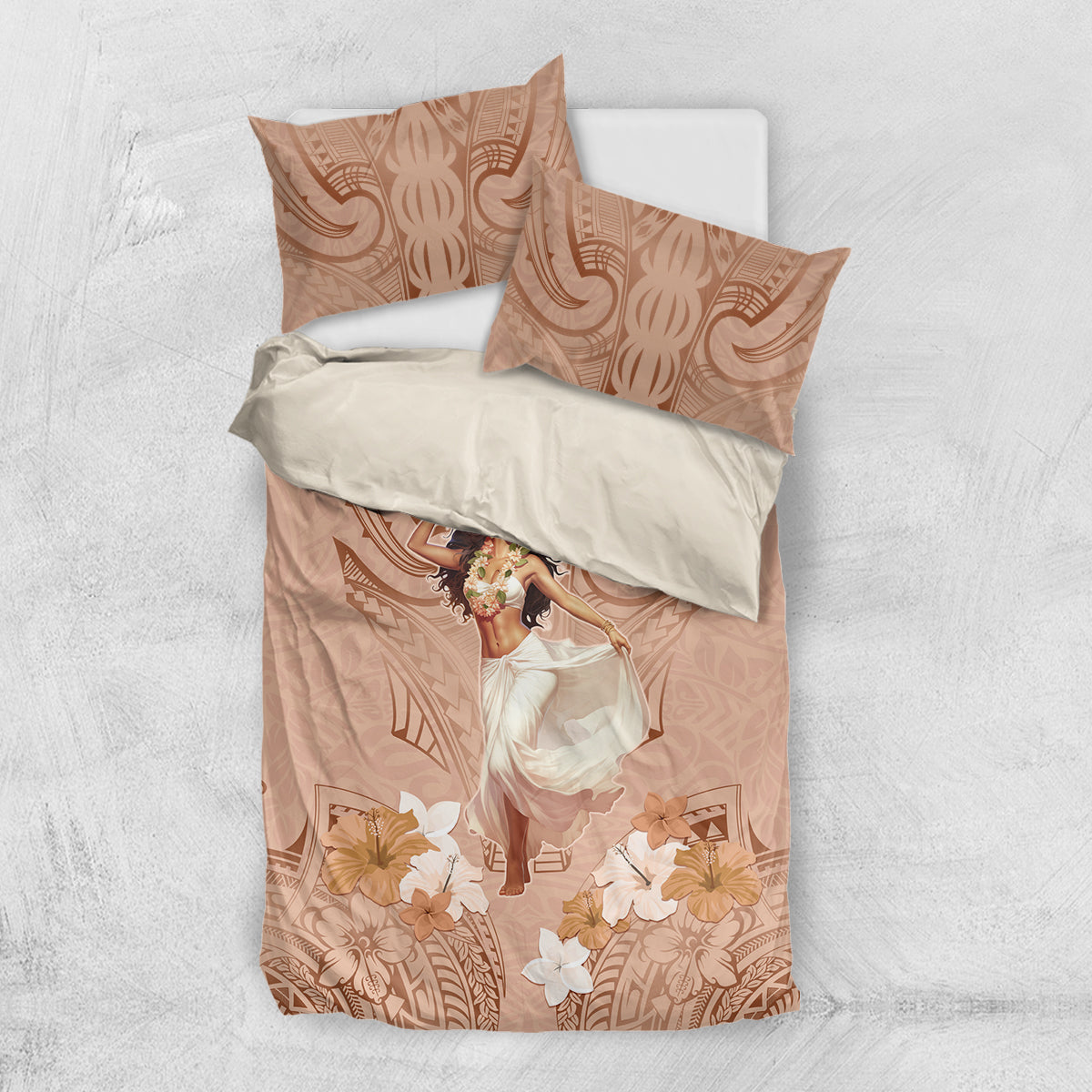 Hawaii Women's Day Bedding Set With Polynesian Pattern