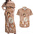 Hawaii Women's Day Couples Matching Off Shoulder Maxi Dress and Hawaiian Shirt With Polynesian Pattern LT05 Brown - Polynesian Pride