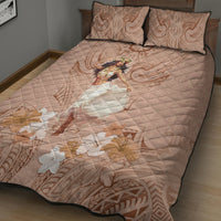 Hawaii Women's Day Quilt Bed Set With Polynesian Pattern