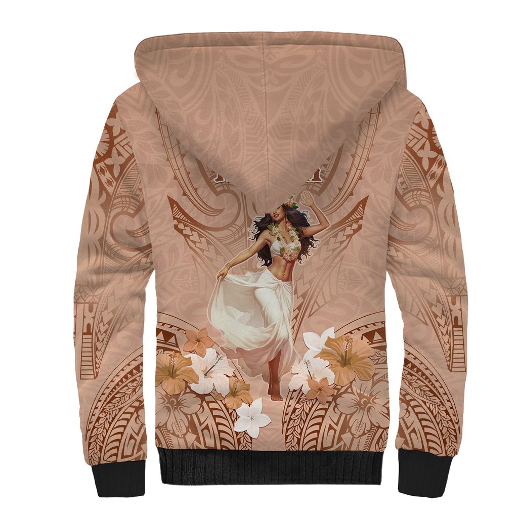 Hawaii Women's Day Sherpa Hoodie With Polynesian Pattern LT05 - Polynesian Pride