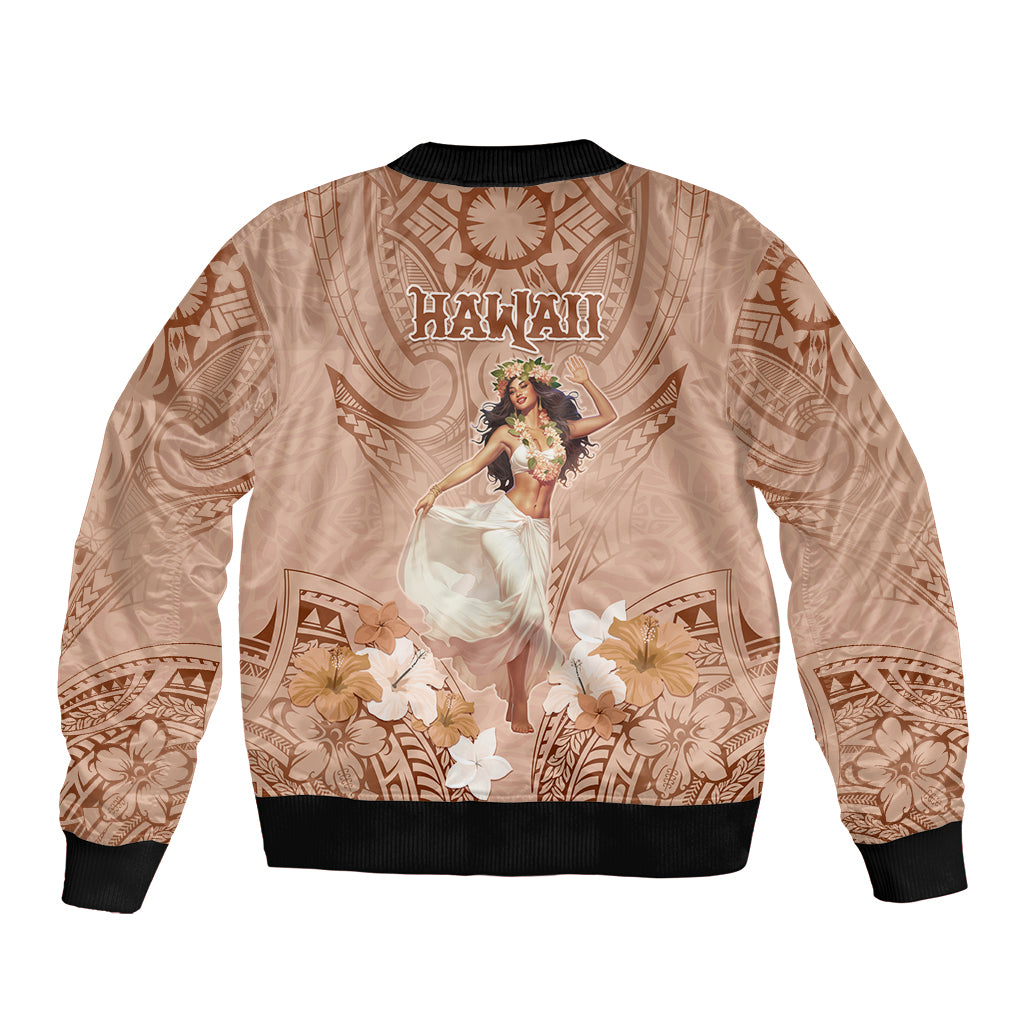 Hawaii Women's Day Sleeve Zip Bomber Jacket With Polynesian Pattern LT05 - Polynesian Pride