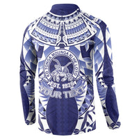 Personalised Tonga Queen Salote College Button Sweatshirt Centenary Navy Version