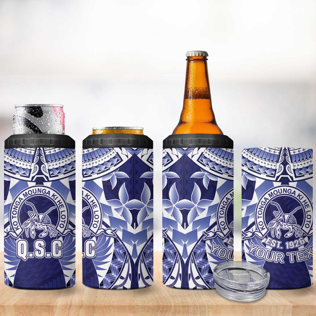 Personalised Tonga Queen Salote College 4 in 1 Can Cooler Tumbler Centenary Navy Version