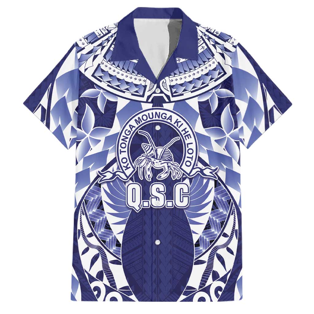Personalised Tonga Queen Salote College Family Matching Short Sleeve Bodycon Dress and Hawaiian Shirt Centenary Navy Version