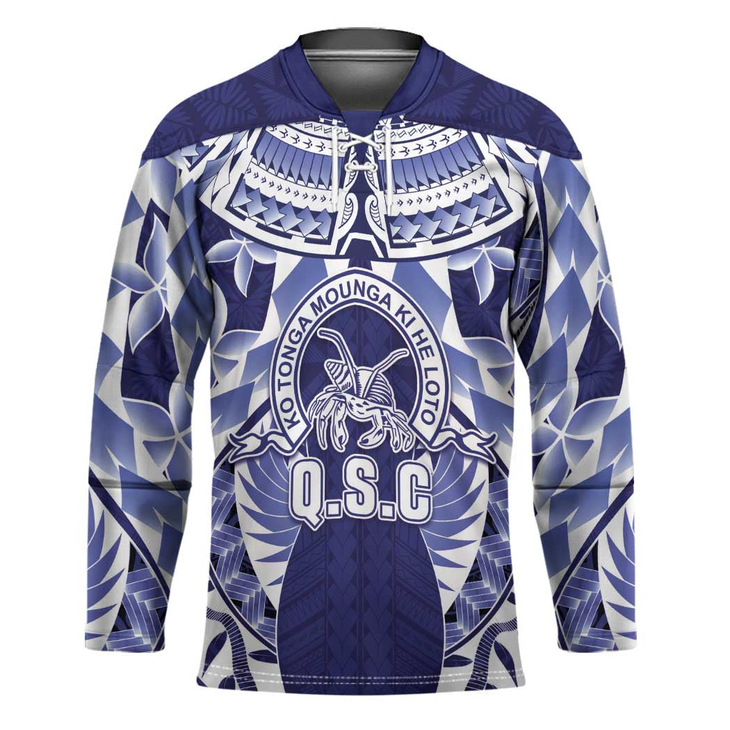 Personalised Tonga Queen Salote College Hockey Jersey Centenary Navy Version