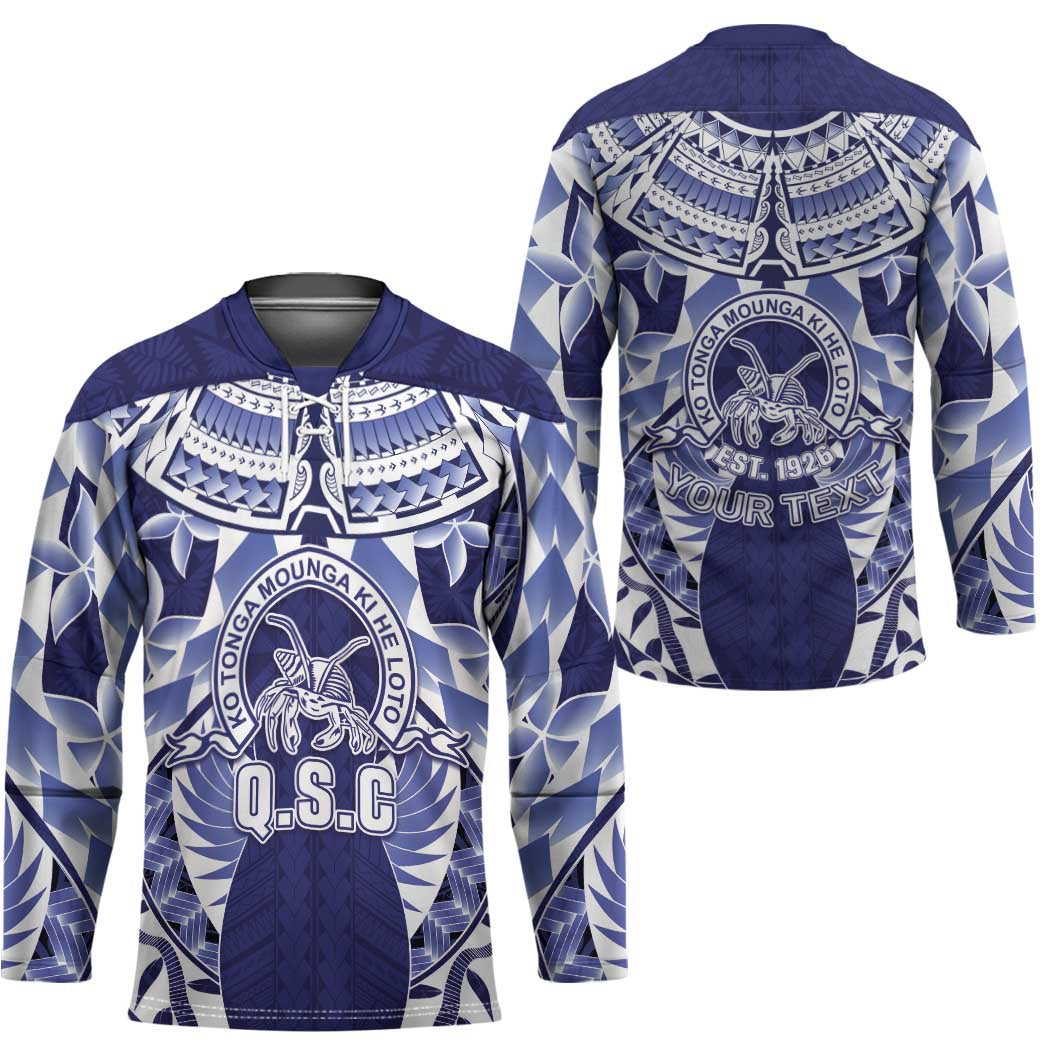Personalised Tonga Queen Salote College Hockey Jersey Centenary Navy Version