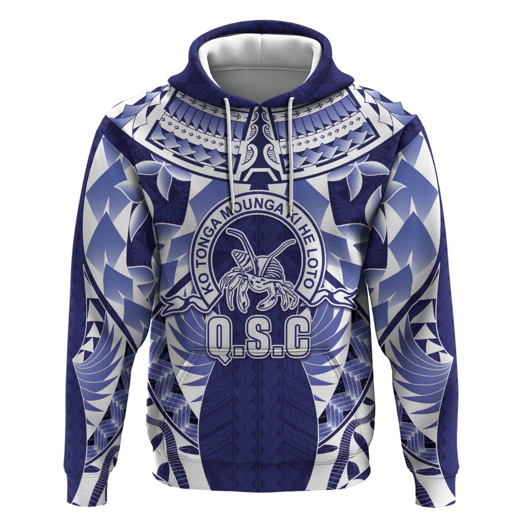 Personalised Tonga Queen Salote College Hoodie Centenary Navy Version