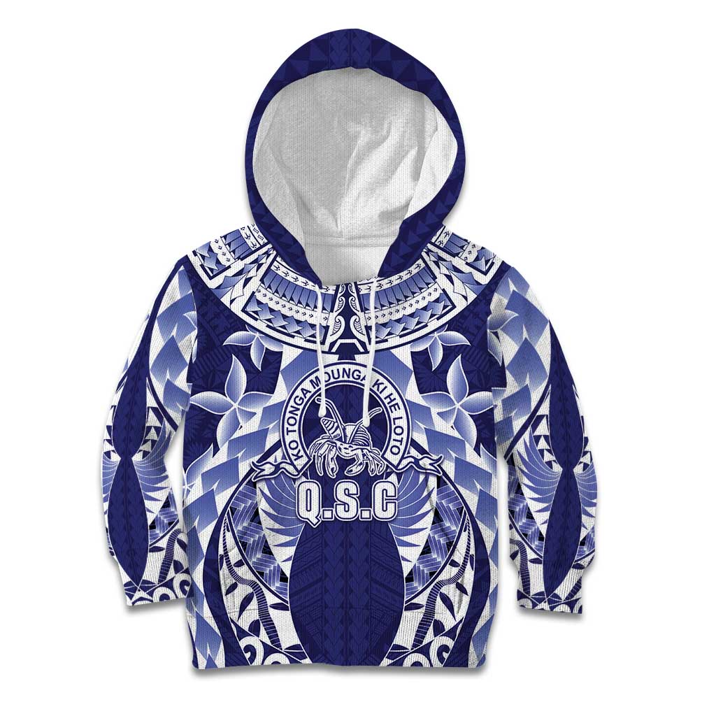 Personalised Tonga Queen Salote College Kid Hoodie Centenary Navy Version