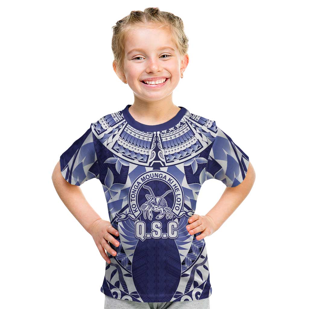 Personalised Tonga Queen Salote College Kid T Shirt Centenary Navy Version