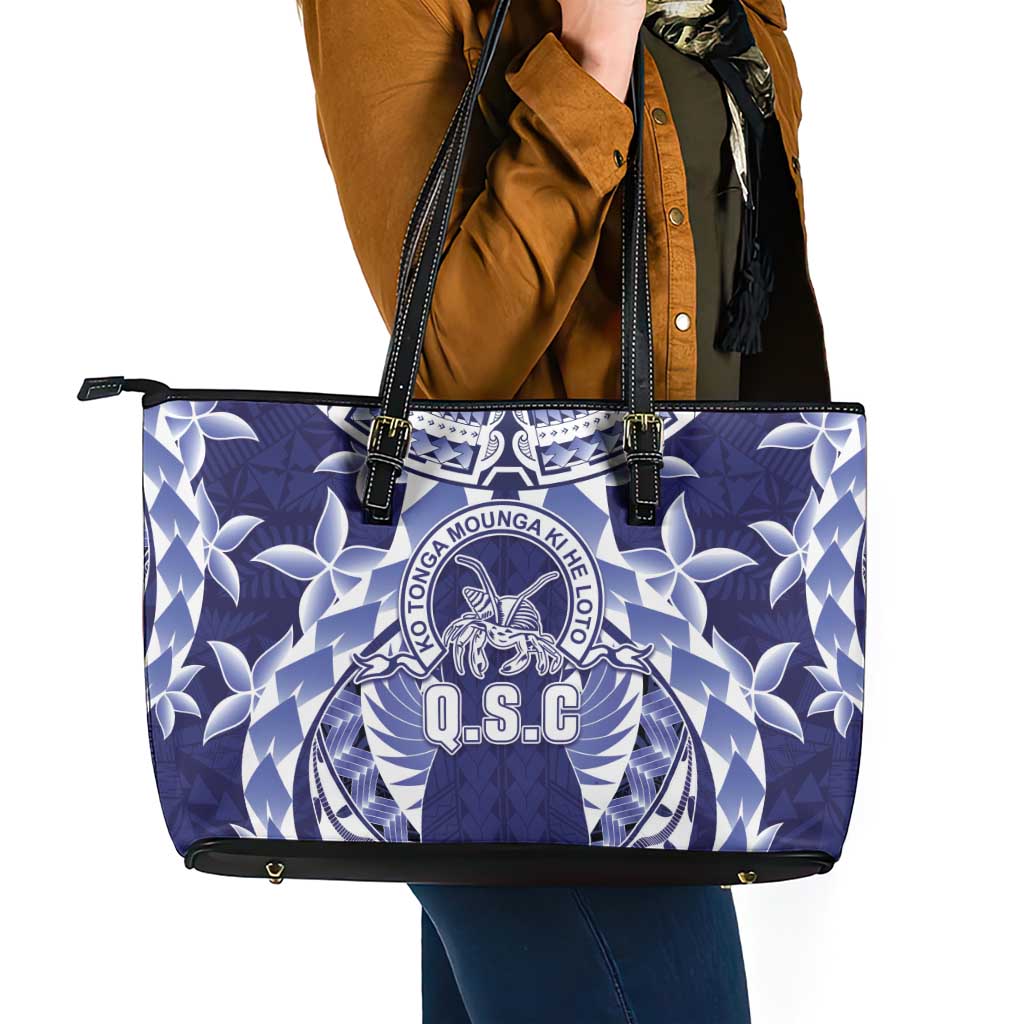 Tonga Queen Salote College Leather Tote Bag Centenary Navy Version