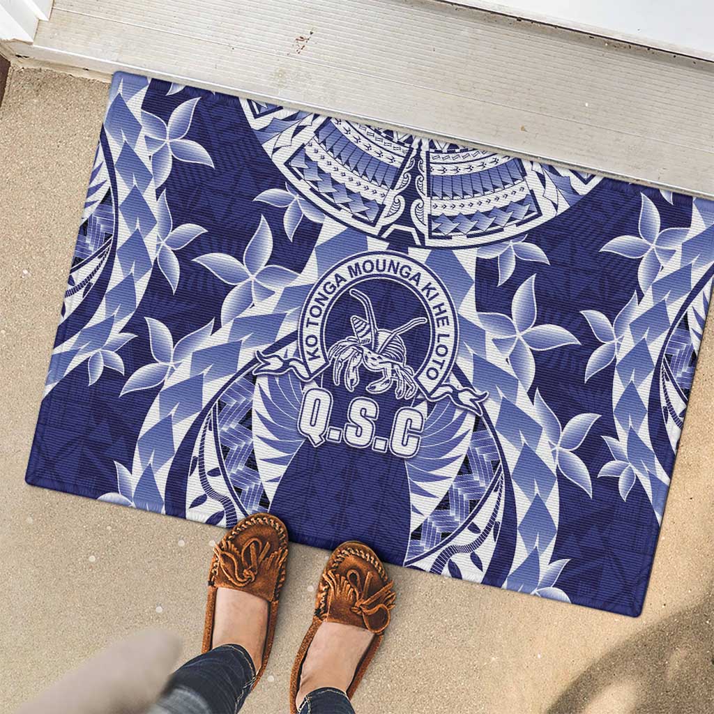 Tonga Queen Salote College Rubber Doormat Centenary Navy Version
