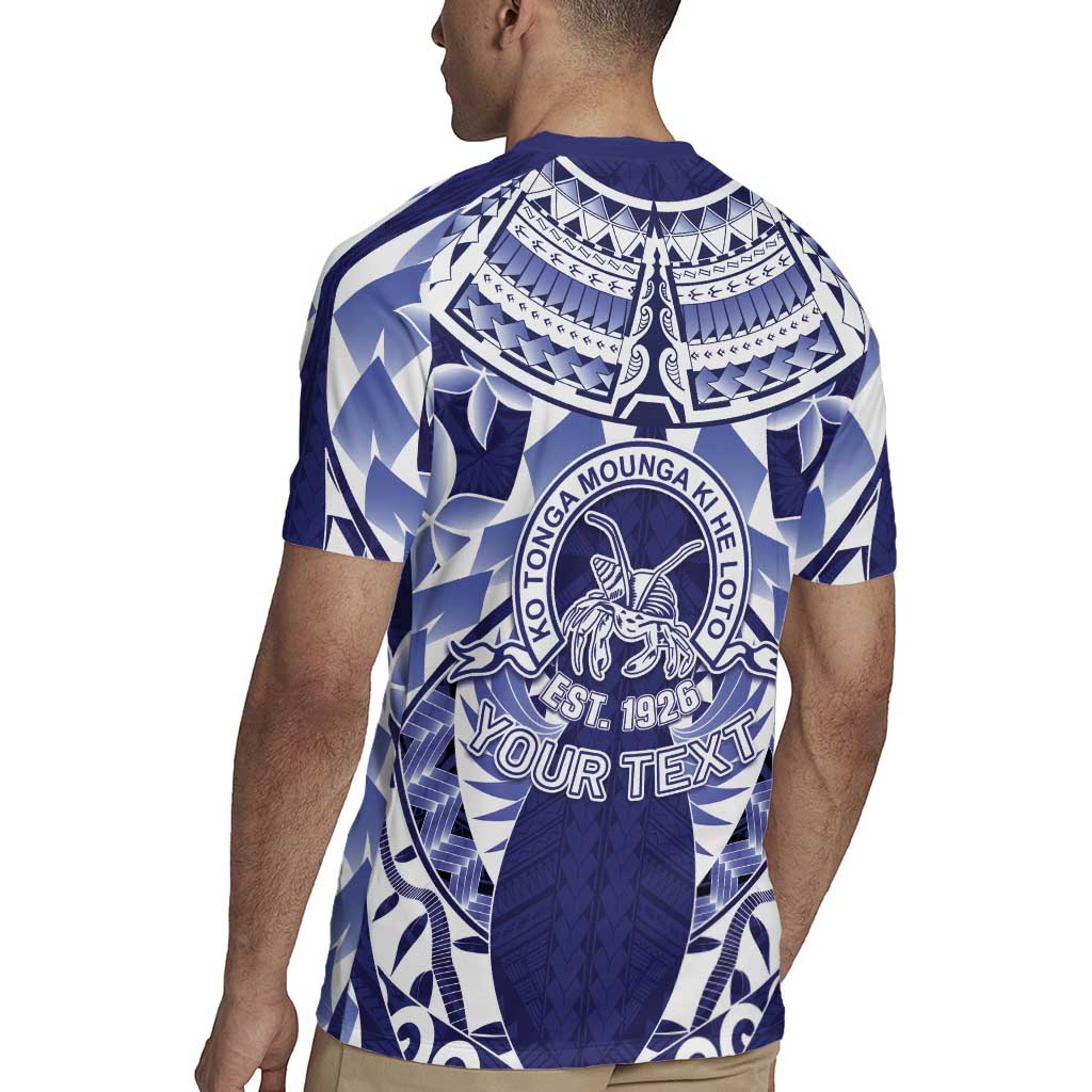 Personalised Tonga Queen Salote College Rugby Jersey Centenary Navy Version