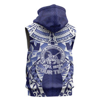 Personalised Tonga Queen Salote College Sleeveless Hoodie Centenary Navy Version