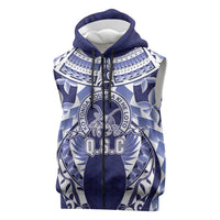 Personalised Tonga Queen Salote College Sleeveless Zip Hoodie Centenary Navy Version