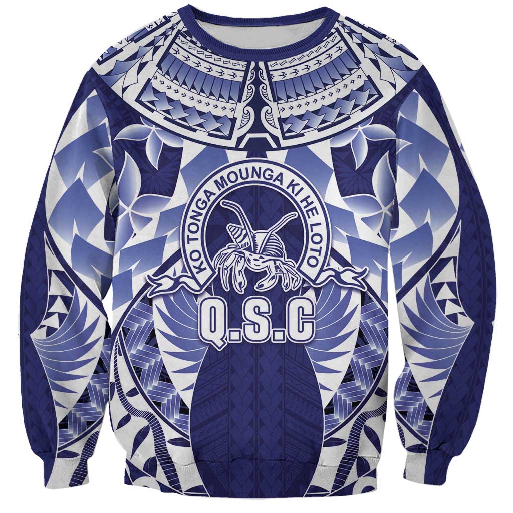 Personalised Tonga Queen Salote College Sweatshirt Centenary Navy Version