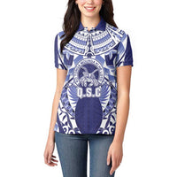 Personalised Tonga Queen Salote College Women Polo Shirt Centenary Navy Version