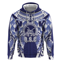 Personalised Tonga Queen Salote College Zip Hoodie Centenary Navy Version