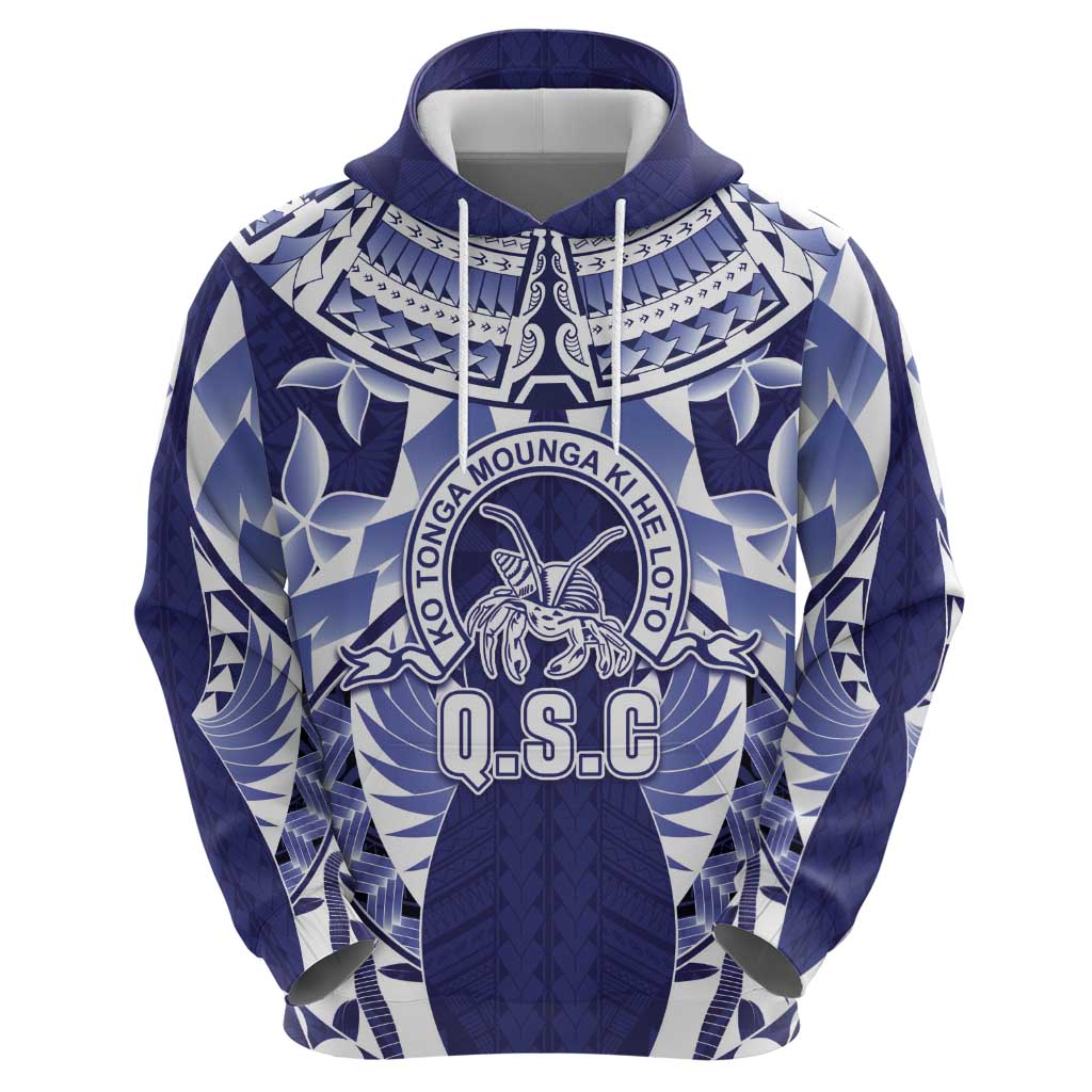 Personalised Tonga Queen Salote College Zip Hoodie Centenary Navy Version