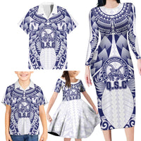 Personalised Tonga Queen Salote College Family Matching Long Sleeve Bodycon Dress and Hawaiian Shirt Centenary White Version