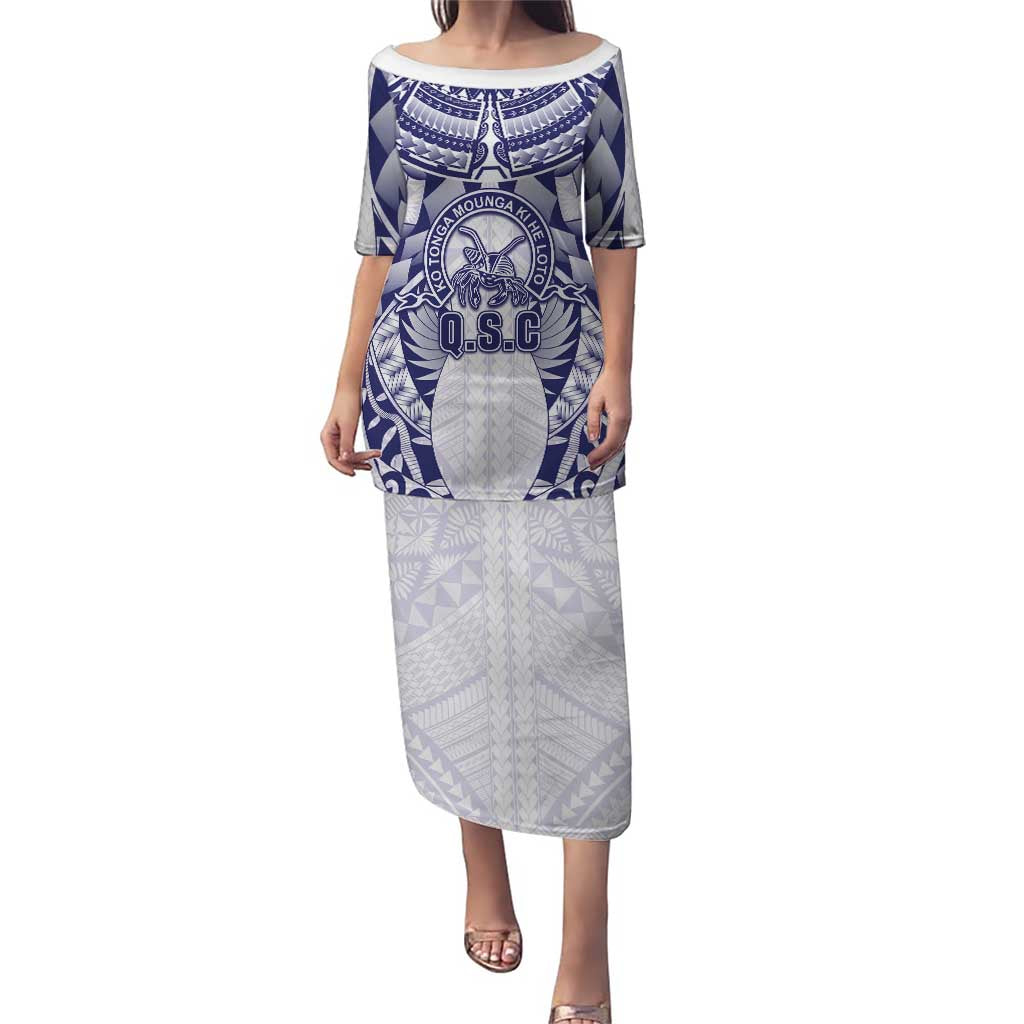 Personalised Tonga Queen Salote College Family Matching Puletasi and Hawaiian Shirt Centenary White Version LT05 Mom's Dress White - Polynesian Pride