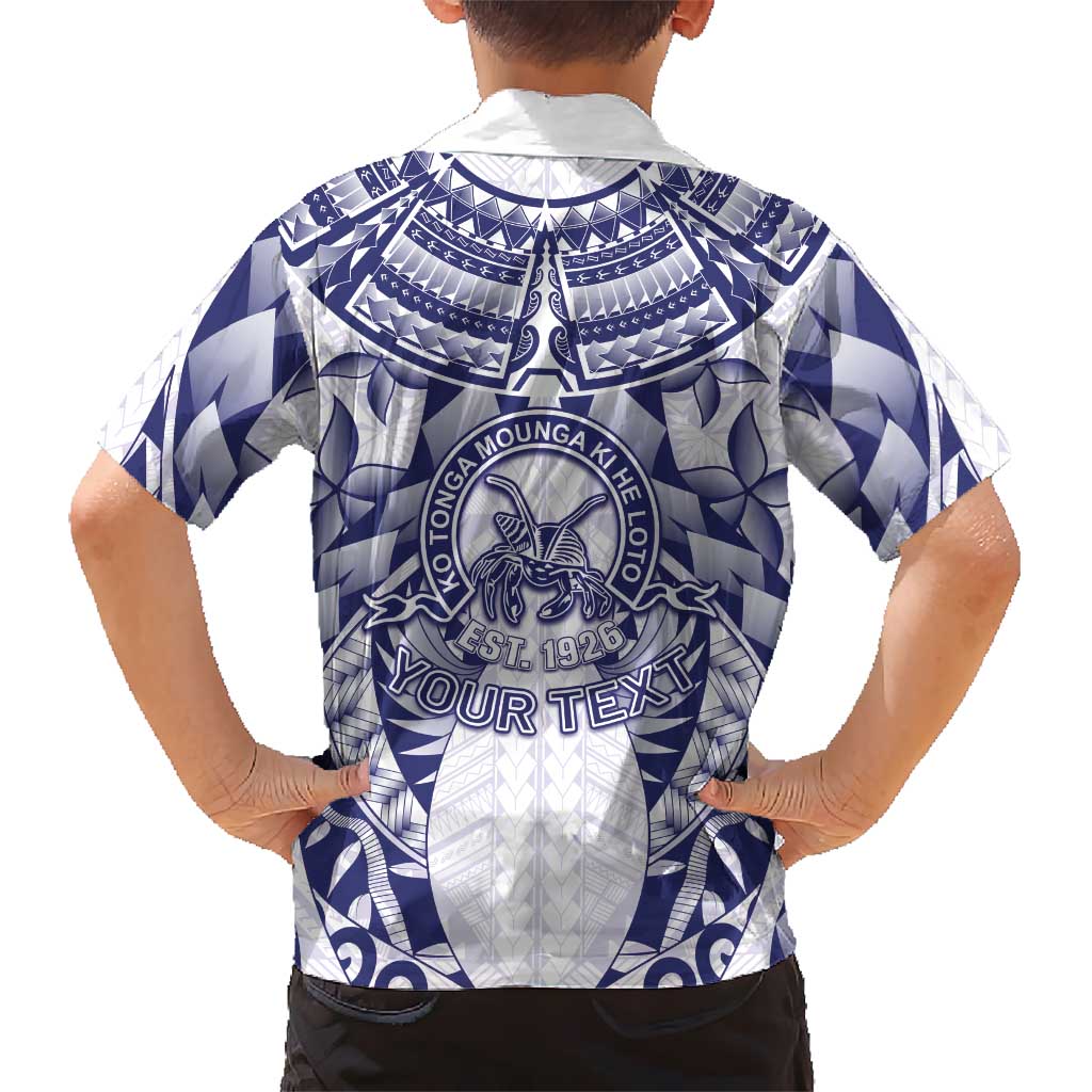 Personalised Tonga Queen Salote College Kid Hawaiian Shirt Centenary White Version