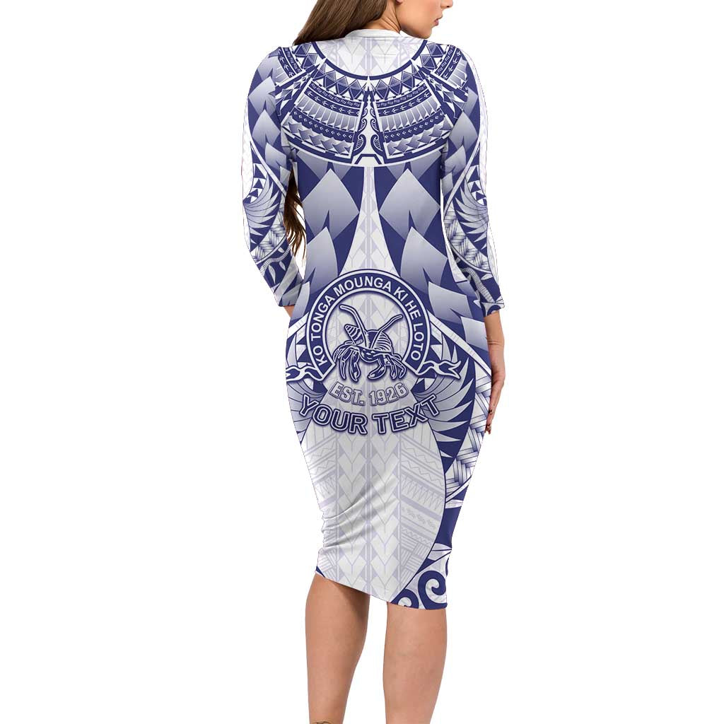 Personalised Tonga Queen Salote College Long Sleeve Bodycon Dress Centenary White Version