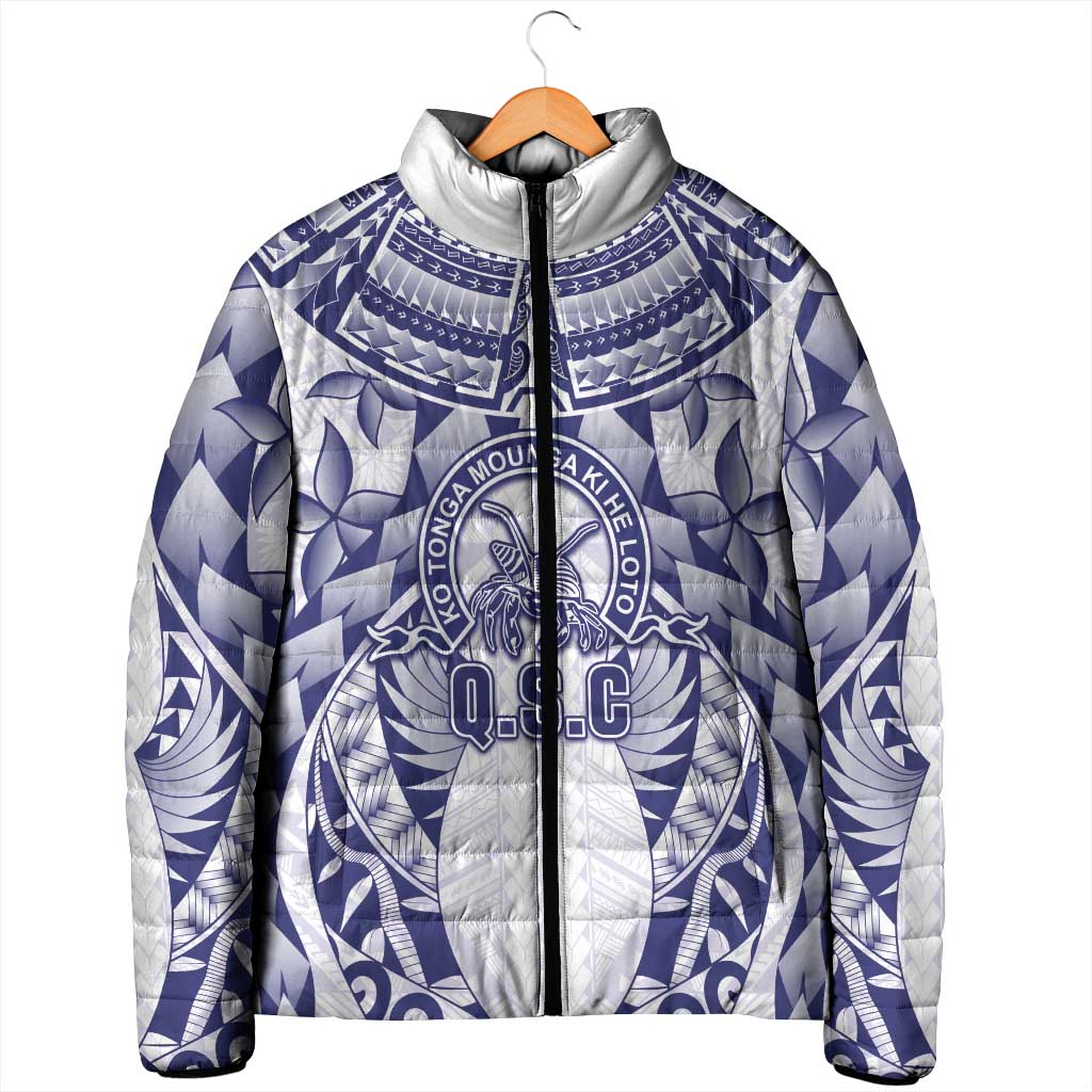 Personalised Tonga Queen Salote College Padded Jacket Centenary White Version