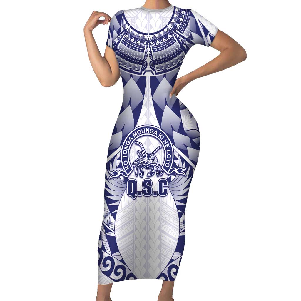 Personalised Tonga Queen Salote College Short Sleeve Bodycon Dress Centenary White Version