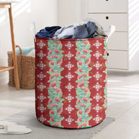 Hawaii Ohia Lehua Laundry Basket Tropical Vibes Crimson