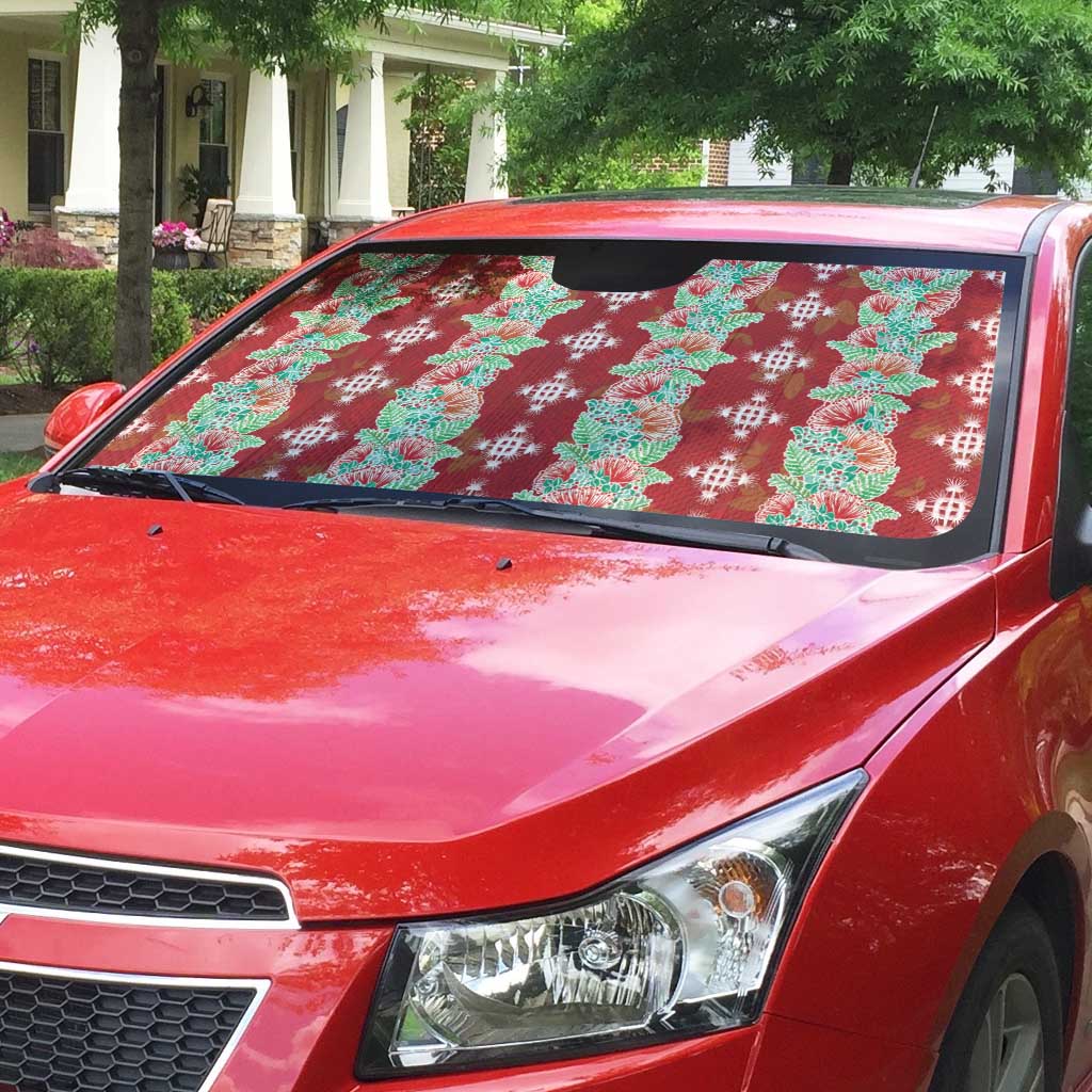 Hawaii Ohia Lehua Auto Sun Shade Tropical Vibes Crimson