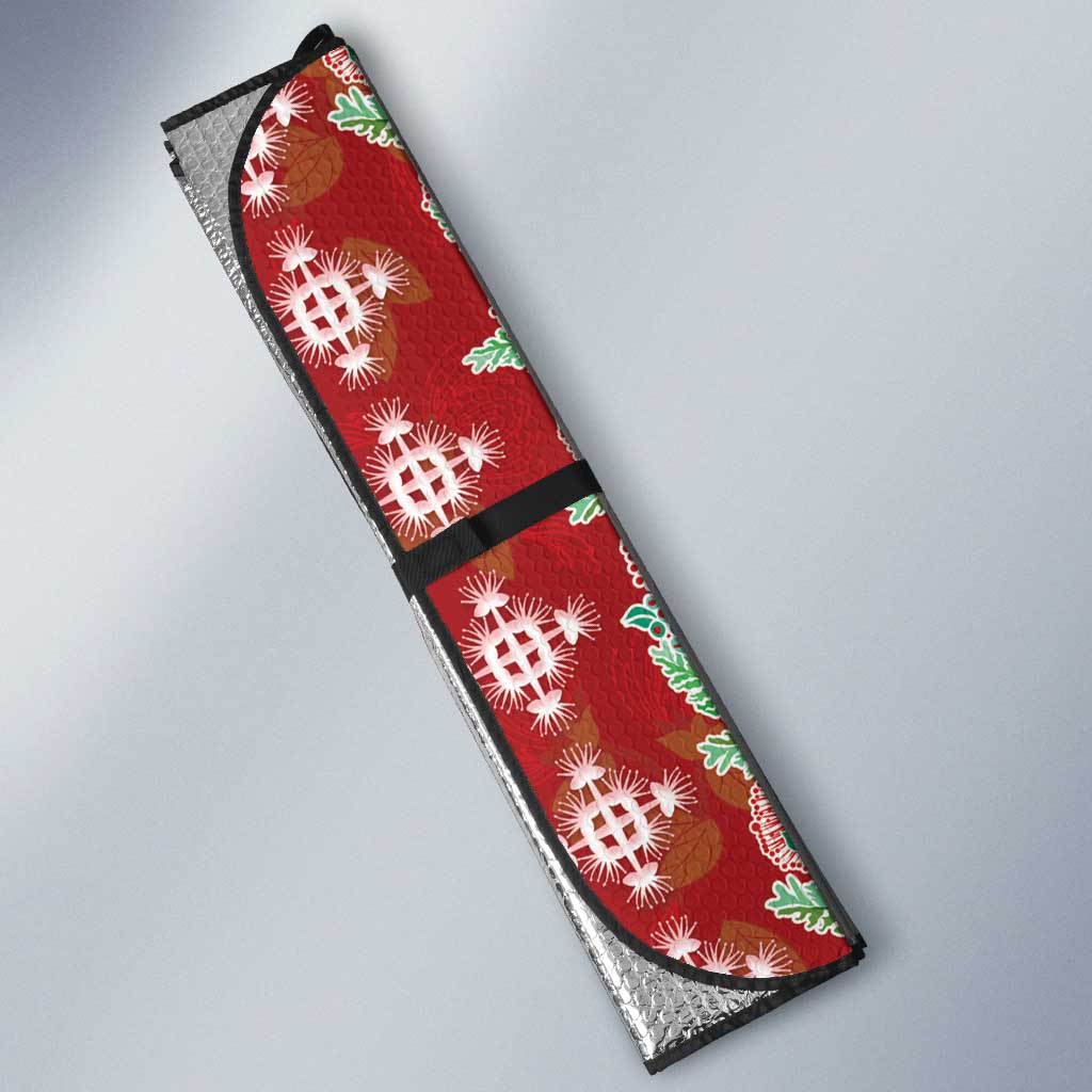 Hawaii Ohia Lehua Auto Sun Shade Tropical Vibes Crimson