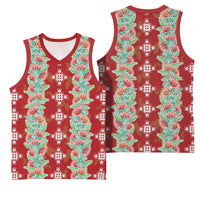 Hawaii Ohia Lehua Basketball Jersey Tropical Vibes Crimson