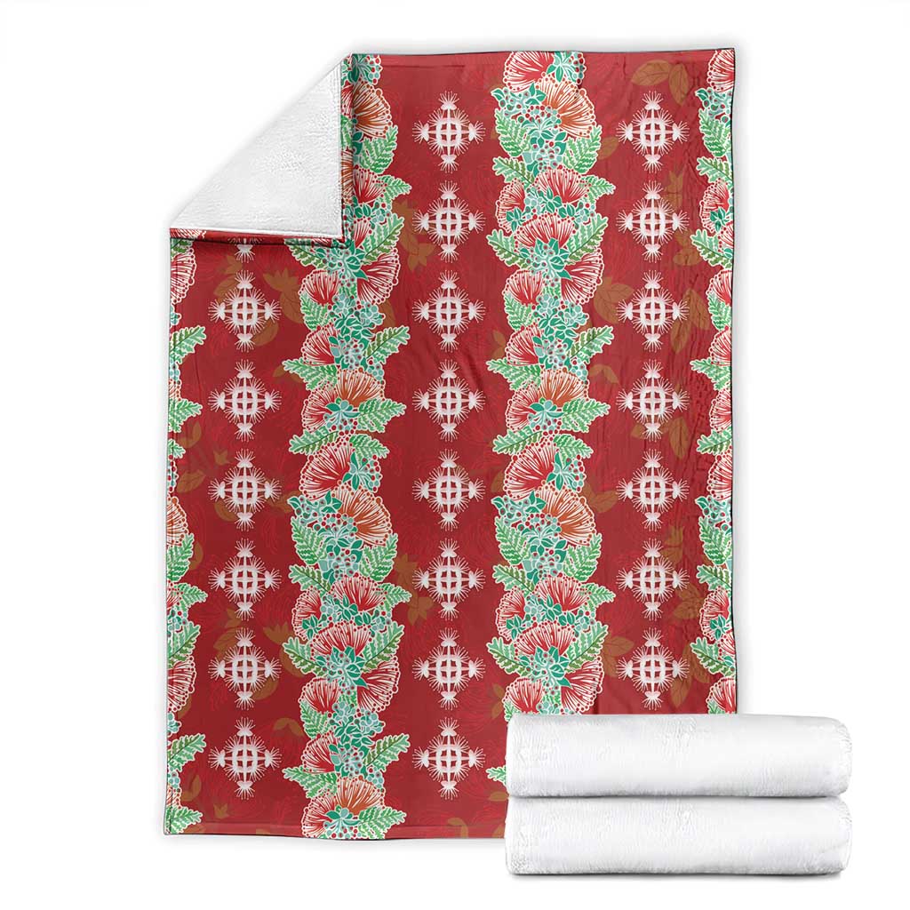 Hawaii Ohia Lehua Blanket Tropical Vibes Crimson