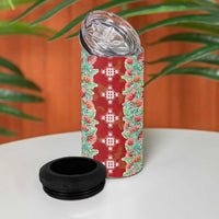 Hawaii Ohia Lehua 4 in 1 Can Cooler Tumbler Tropical Vibes Crimson
