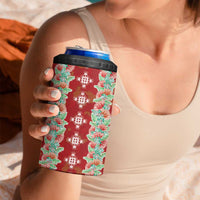 Hawaii Ohia Lehua 4 in 1 Can Cooler Tumbler Tropical Vibes Crimson