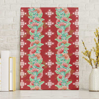 Hawaii Ohia Lehua Canvas Wall Art Tropical Vibes Crimson