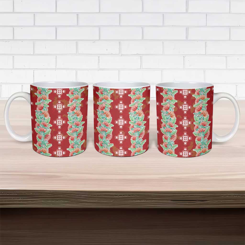 Hawaii Ohia Lehua Ceramic Mug Tropical Vibes Crimson
