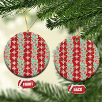 Hawaii Ohia Lehua Ceramic Ornament Tropical Vibes Crimson LT05 Circle Crimson - Polynesian Pride